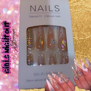 Rhinestone Nude Press-On Nails